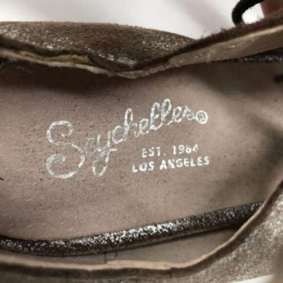 Seychelles woman’s metallic silver leather suede gladiator sandals 8 BoxO laceup - Picture 5 of 8